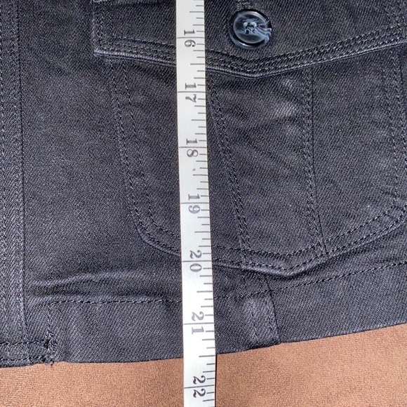 🍀Motto Black Stretch Denim jacket with button accents and 3/4 Sleeve size Small - Picture 8 of 8